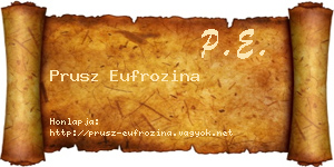 Prusz Eufrozina névjegykártya